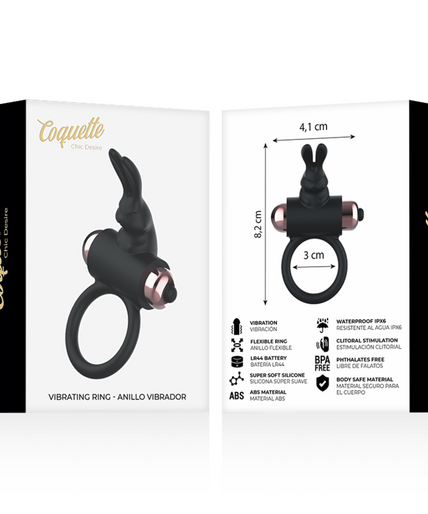 COQUETTE CHIC DESIRE - COCK RING WITH VIBRATOR BLACK/ GOLD COQUETTE CHIC DESIRE - COCK RING WITH VIBRATOR BLACK/ GOLD