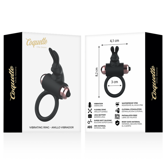 Coquette Chic Desire – Cockring met vibrator Zwart/Goud