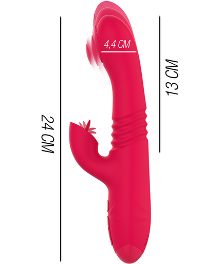 INTENSE - DUA MULTIFUNCTION RECHARGEABLE UP & DOWN VIBRATOR WITH RED TONGUE INTENSE - DUA MULTIFUNCTION RECHARGEABLE UP & DOWN VIBRATOR WITH RED TONGUE