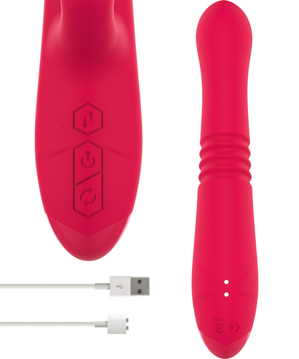 INTENSE - DUA MULTIFUNCTION RECHARGEABLE UP & DOWN VIBRATOR WITH RED TONGUE INTENSE - DUA MULTIFUNCTION RECHARGEABLE UP & DOWN VIBRATOR WITH RED TONGUE