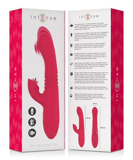 INTENSE - DUA MULTIFUNCTION RECHARGEABLE UP & DOWN VIBRATOR WITH RED TONGUE INTENSE - DUA MULTIFUNCTION RECHARGEABLE UP & DOWN VIBRATOR WITH RED TONGUE
