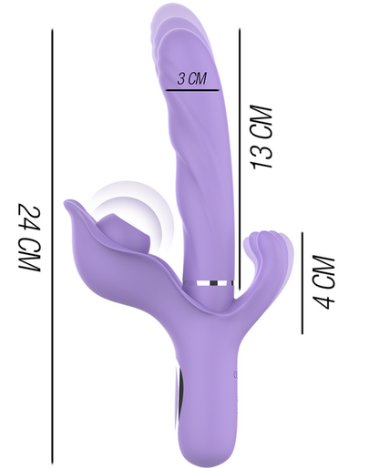 Intense – Billie multifunctionele oplaadbare vibrator met zuigfunctie en paarse drukknop Intense – Billie multifunctionele oplaadbare vibrator met zuigfunctie en paarse drukknop