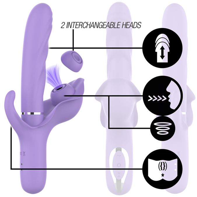 Intense – Billie Multifunctional Rechargeable Suction Vibrator With Purple Push Button