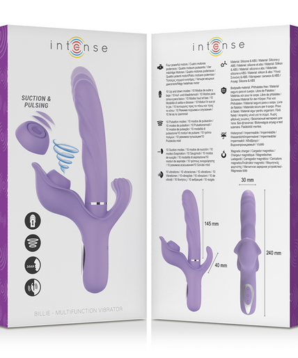 Intense – Billie multifunctionele oplaadbare vibrator met zuigfunctie en paarse drukknop Intense – Billie multifunctionele oplaadbare vibrator met zuigfunctie en paarse drukknop