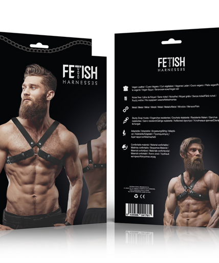 FETISH SUBMISSIVE ATTITUDE - MENS ADJUSTABLE ECO-LEATHER CROSS CHEST BULLDOG HARNESS FETISH SUBMISSIVE ATTITUDE - MENS ADJUSTABLE ECO-LEATHER CROSS CHEST BULLDOG HARNESS