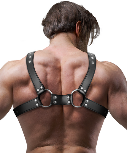 FETISH SUBMISSIVE ATTITUDE - MENS ADJUSTABLE ECO-LEATHER CHEST BULLDOG HARNESS FETISH SUBMISSIVE ATTITUDE - MENS ADJUSTABLE ECO-LEATHER CHEST BULLDOG HARNESS