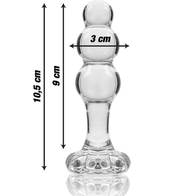 NEBULA SERIES BY IBIZA - MODEL 1 ANAALPLUG BOROSILICAATGLAS HELDER 10.5 CM -O- 3 CM