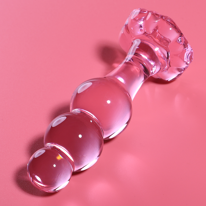 NEBULA SERIES BY IBIZA - MODEL 1 ANAALPLUG BOROSILICAATGLAS ROZE 10,5 CM -Ø- 3 CM