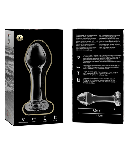 NEBULA SERIES BY IBIZA - MODEL 2 ANAL PLUG BOROSILICATE GLASS CLEAR 11 CM -O- 3.5 CM NEBULA SERIES BY IBIZA - MODEL 2 ANAL PLUG BOROSILICATE GLASS CLEAR 11 CM -O- 3.5 CM