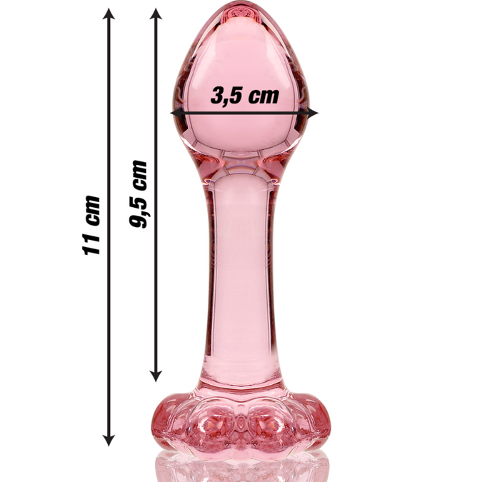 NEBULA SERIES BY IBIZA - MODEL 2 ANAALPLUG BOROSILICAATGLAS ROZE 11 CM -Ø- 3,5 CM