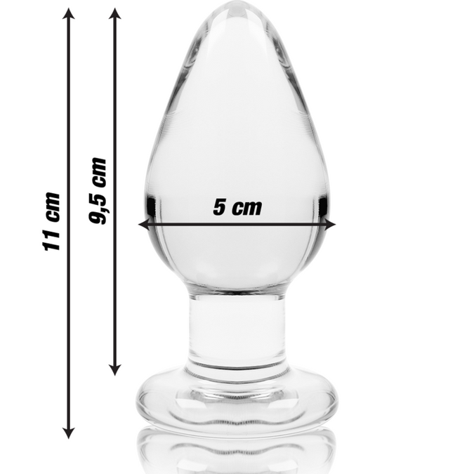 Nebula-serie van Ibiza – Model 3 Anaalplug van Borosilicaatglas Transparant 11 cm – O – 5 cm