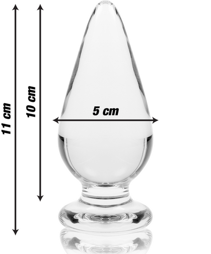 NEBULA SERIES BY IBIZA - MODEL 4 ANAL PLUG BOROSILICATE GLASS CLEAR 11 CM -O- 5 CM NEBULA SERIES BY IBIZA - MODEL 4 ANAL PLUG BOROSILICATE GLASS CLEAR 11 CM -O- 5 CM