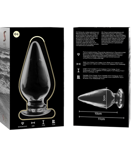 NEBULA SERIES BY IBIZA - MODEL 4 ANAL PLUG BOROSILICATE GLASS CLEAR 11 CM -O- 5 CM NEBULA SERIES BY IBIZA - MODEL 4 ANAL PLUG BOROSILICATE GLASS CLEAR 11 CM -O- 5 CM
