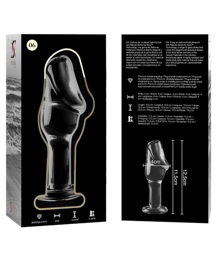NEBULA SERIES BY IBIZA - MODEL 6 ANAL PLUG BOROSILICATE GLASS CLEAR 12.5 CM -O- 4 CM NEBULA SERIES BY IBIZA - MODEL 6 ANAL PLUG BOROSILICATE GLASS CLEAR 12.5 CM -O- 4 CM