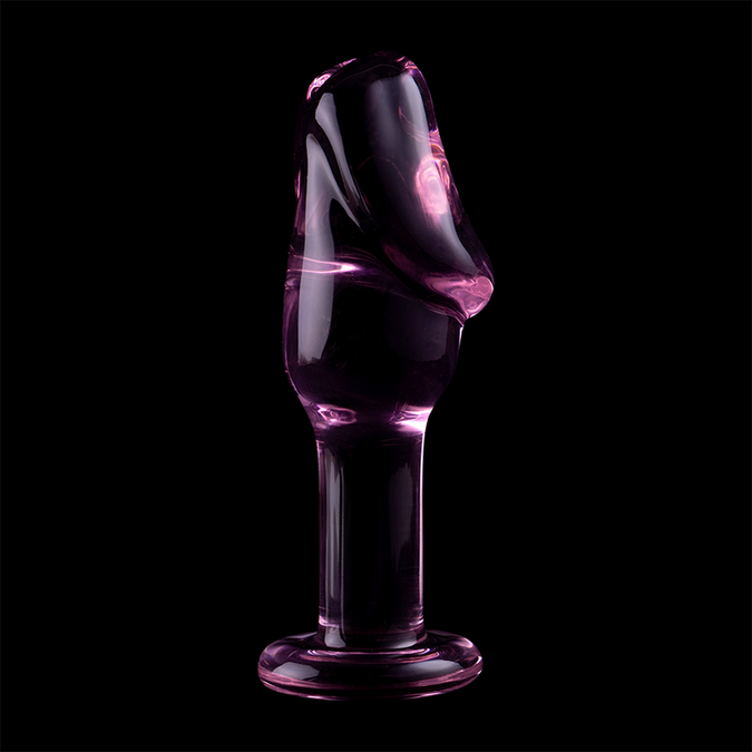 NEBULA SERIE VAN IBIZA - MODEL 6 ANALE PLUG BOROSILICAAT GLAS ROZE 12,5 CM -O- 4 CM