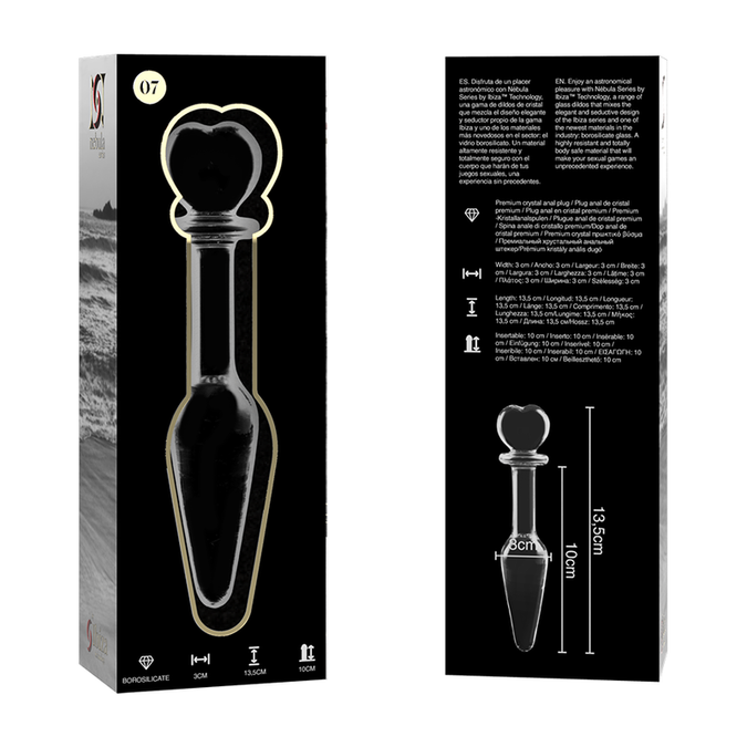NEBULA SERIES BY IBIZA - MODEL 7 ANALE PLUG BOROSILICAATGLAS HELDER 13,5 CM -O- 3 CM