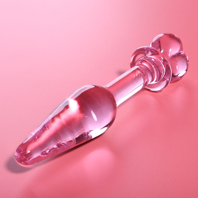 NEBULA SERIES BY IBIZA - MODEL 7 ANALPLUG BOROSILICAATGLAS ROZE 13,5 CM -O- 3 CM