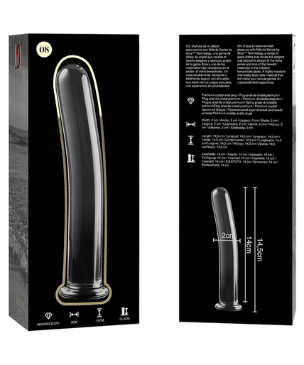 NEBULA SERIES BY IBIZA - MODEL 8 DILDO BOROSILICATE GLASS CLEAR 14.5 CM -O- 2 CM NEBULA SERIES BY IBIZA - MODEL 8 DILDO BOROSILICATE GLASS CLEAR 14.5 CM -O- 2 CM