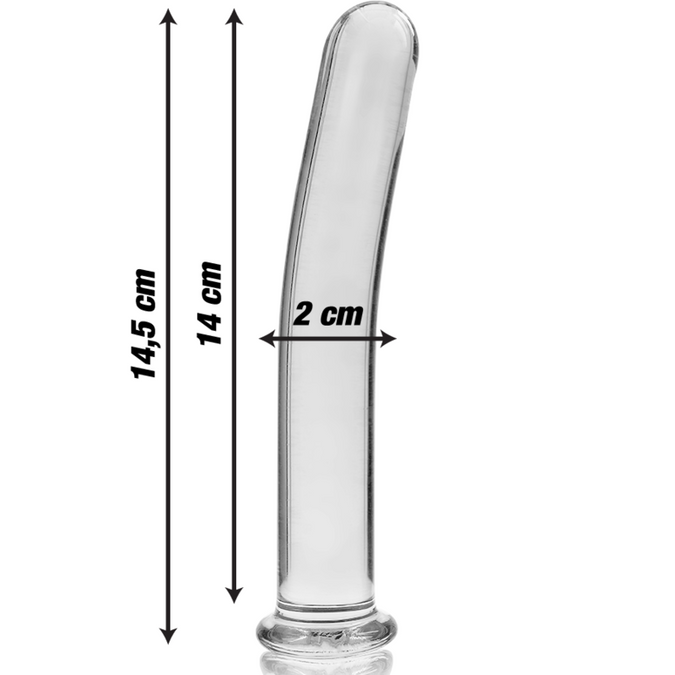 Nebula-serie van Ibiza – Model 8 Dildo van Borosilicaatglas Helder 14,5 cm – Ø 2 cm