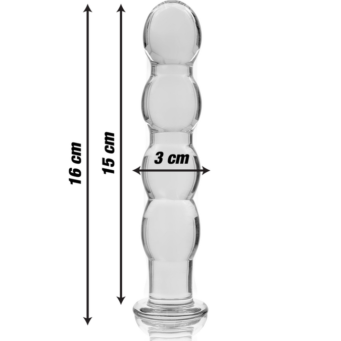 NEBULA SERIE DOOR IBIZA - MODEL 10 DILDO BOROSILICAATGLAS HELDER 16,5 CM -O- 3,5 CM