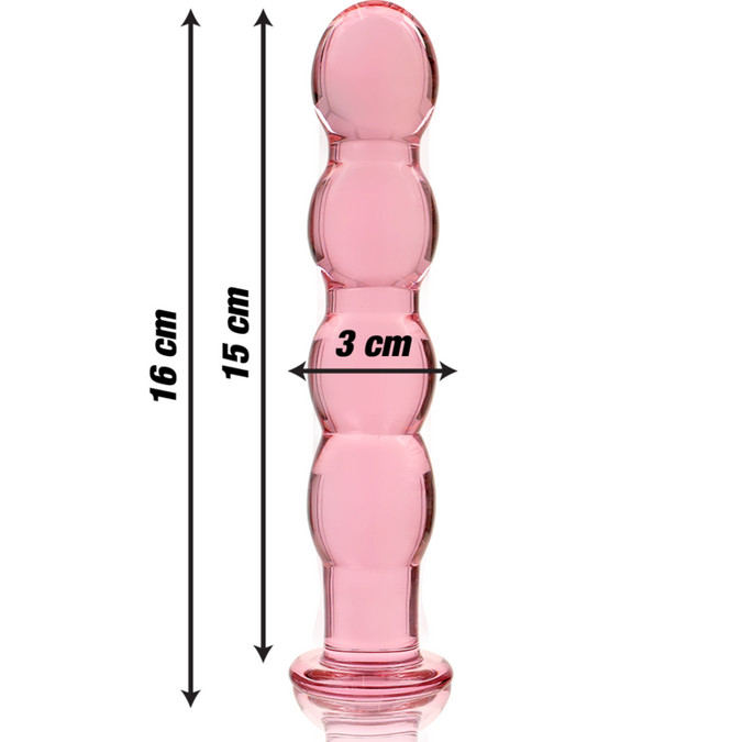 NEBULA SERIE VAN IBIZA - MODEL 10 DILDO BOROSILICAATGLAS ROZE 16,5 CM -O- 3,5 CM