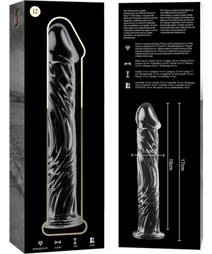 NEBULA SERIES BY IBIZA - MODEL 12 DILDO BOROSILICATE GLASS CLEAR 17 CM -O- 3.5 CM NEBULA SERIES BY IBIZA - MODEL 12 DILDO BOROSILICATE GLASS CLEAR 17 CM -O- 3.5 CM