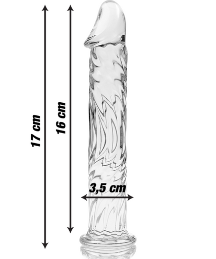 NEBULA SERIES BY IBIZA - MODEL 12 DILDO BOROSILICATE GLASS CLEAR 17 CM -O- 3.5 CM NEBULA SERIES BY IBIZA - MODEL 12 DILDO BOROSILICATE GLASS CLEAR 17 CM -O- 3.5 CM