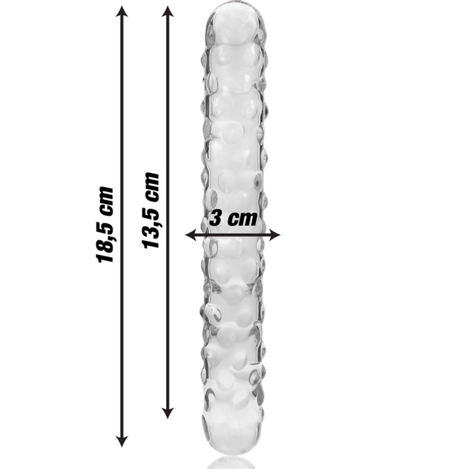 Nebula-serie van Ibiza – Model 15 Dildo van Borosilicaatglas Helder 18,5 cm – Ø 4 cm