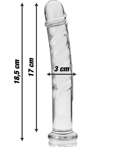 NEBULA SERIES BY IBIZA - MODEL 16 DILDO BOROSILICATE GLASS CLEAR 18.5 CM -O- 3 CM NEBULA SERIES BY IBIZA - MODEL 16 DILDO BOROSILICATE GLASS CLEAR 18.5 CM -O- 3 CM