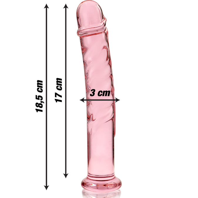 Nebula Series by Ibiza – Model 16 Dildo Borosilicate Glass Pink 18.5 cm – Ø 4.5 cm