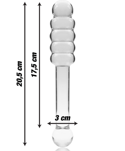NEBULA SERIES BY IBIZA - MODEL 20 DILDO BOROSILICATE GLASS CLEAR 20.5 CM -O- 3 CM NEBULA SERIES BY IBIZA - MODEL 20 DILDO BOROSILICATE GLASS CLEAR 20.5 CM -O- 3 CM