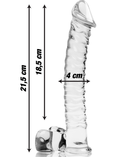 NEBULA SERIES BY IBIZA - MODEL 23 DILDO BOROSILICATE GLASS CLEAR 21.5 CM -O- 4 CM NEBULA SERIES BY IBIZA - MODEL 23 DILDO BOROSILICATE GLASS CLEAR 21.5 CM -O- 4 CM