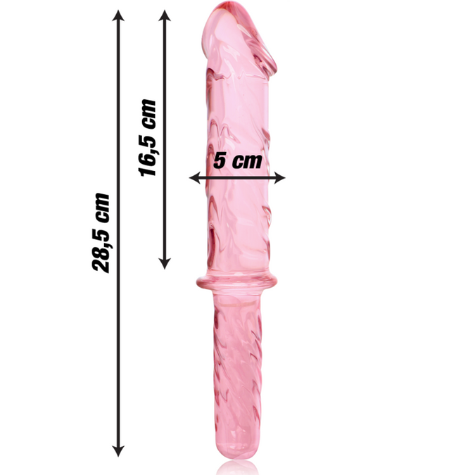Nebula Series by Ibiza – Model 24 Dildo Borosilicate Glass Pink 28.5 cm – Ø 4 cm