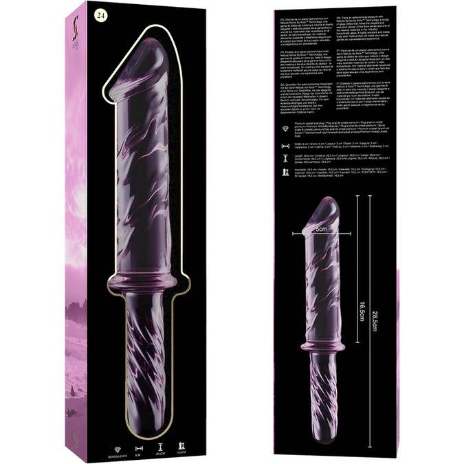 Nebula Series by Ibiza – Model 24 Dildo Borosilicate Glass Pink 28.5 cm – Ø 4 cm