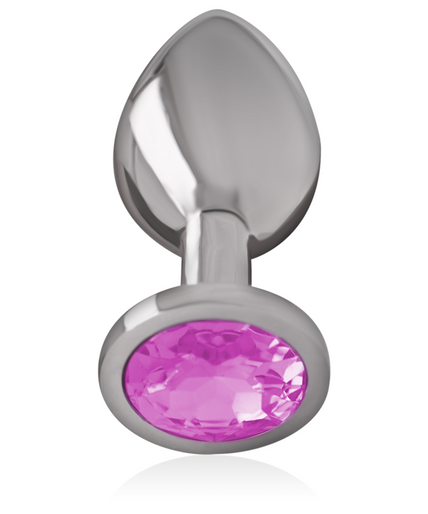 INTENSE - ALUMINUM METAL ANAL PLUG WITH PINK CRYSTAL SIZE L INTENSE - ALUMINUM METAL ANAL PLUG WITH PINK CRYSTAL SIZE L