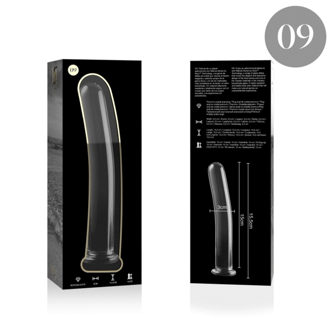 NEBULA SERIES BY IBIZA - MODEL 9 DILDO BOROSILICAATGLAS HELDER 15,5 CM -O- 2,5 CM