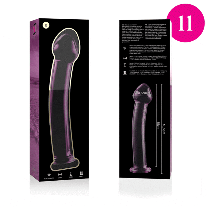 NEBULA SERIES BY IBIZA - MODEL 11 DILDO BOROSILICAATGLAS ROZE 16 CM -O- 3 CM