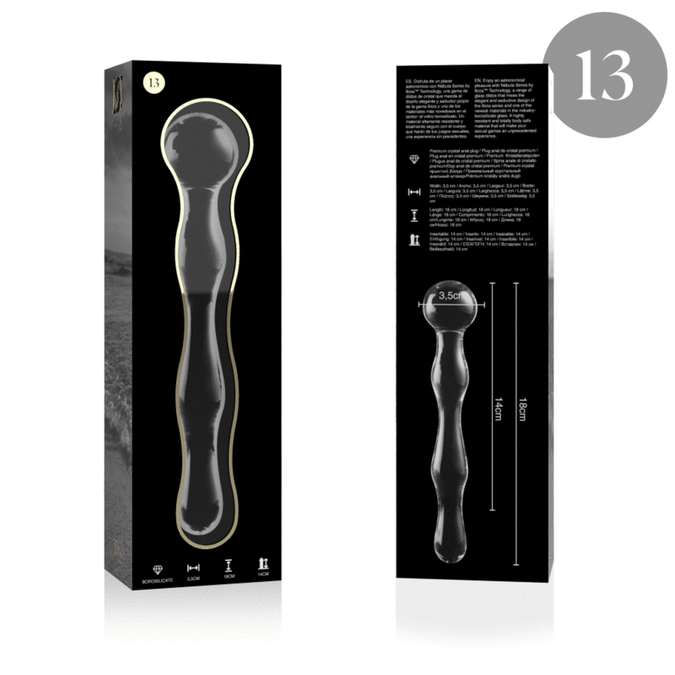 Nebula-serie van Ibiza – Model 13 Dildo van Borosilicaatglas Helder 18 cm – Ø 3,5 cm