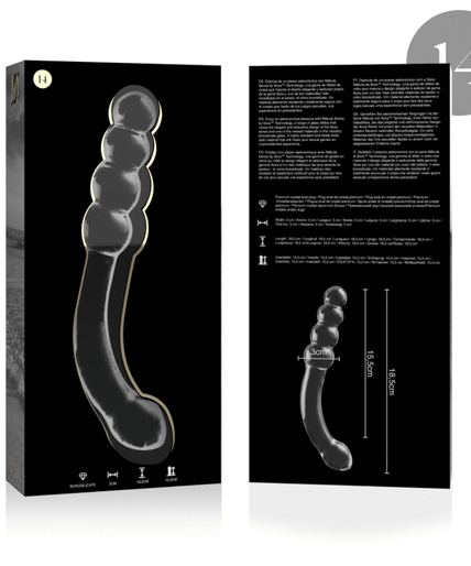 NEBULA SERIES BY IBIZA - MODEL 14 DILDO BOROSILICATE GLASS CLEAR 18.5 CM -O- 3 CM NEBULA SERIES BY IBIZA - MODEL 14 DILDO BOROSILICATE GLASS CLEAR 18.5 CM -O- 3 CM