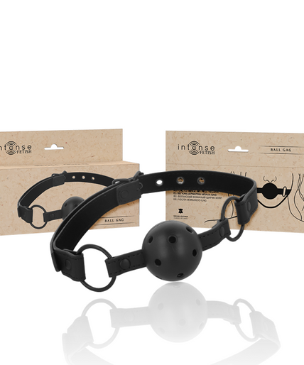 INTENSE - FETISH VEGAN LEATHER BALL GAG INTENSE - FETISH VEGAN LEATHER BALL GAG