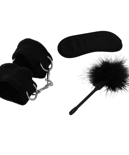 INTENSE - FETISH EROTIC PLAYSET 2 WITH HANDCUFFS, BLIND MASK AND TICKLER INTENSE - FETISH EROTIC PLAYSET 2 WITH HANDCUFFS, BLIND MASK AND TICKLER