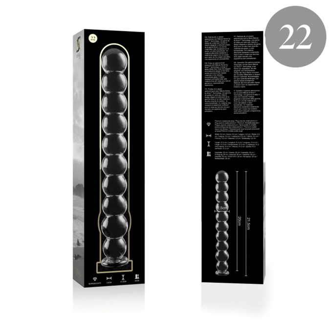 NEBULA SERIE VAN IBIZA - MODEL 22 DILDO BOROSILICAATGLAS HELDER 21,5 CM -O- 2,5 CM