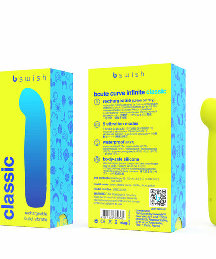 B SWISH - BCUTE CURVE INFINITE CLASSIC RECHARGEABLE SILICONE VIBRATOR YELLOW B SWISH - BCUTE CURVE INFINITE CLASSIC RECHARGEABLE SILICONE VIBRATOR YELLOW