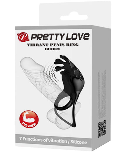 PRETTY LOVE - RUBEN VIBRATOR RING 7 VIBRATIONS BLACK SILICONE PRETTY LOVE - RUBEN VIBRATOR RING 7 VIBRATIONS BLACK SILICONE