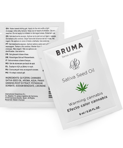 BRUMA - SATIVA SEED OIL SLIDING GEL WARMING CANNABIS FLAVOR 6 ML BRUMA - SATIVA SEED OIL SLIDING GEL WARMING CANNABIS FLAVOR 6 ML