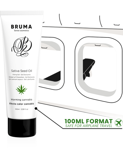BRUMA - SATIVA ZAADOLIE GLIJGEL VERWARMEND CANNABISSMAAK 100 ML BRUMA - SATIVA ZAADOLIE GLIJGEL VERWARMEND CANNABISSMAAK 100 ML