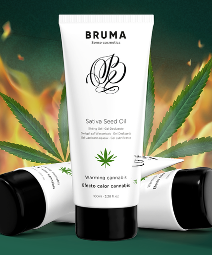 BRUMA - SATIVA ZAADOLIE GLIJGEL VERWARMEND CANNABISSMAAK 100 ML BRUMA - SATIVA ZAADOLIE GLIJGEL VERWARMEND CANNABISSMAAK 100 ML