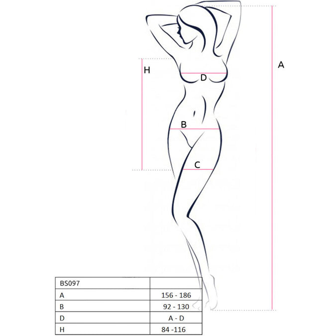 PASSION - BS097 WHITE BODYSTOCKING ONE SIZE