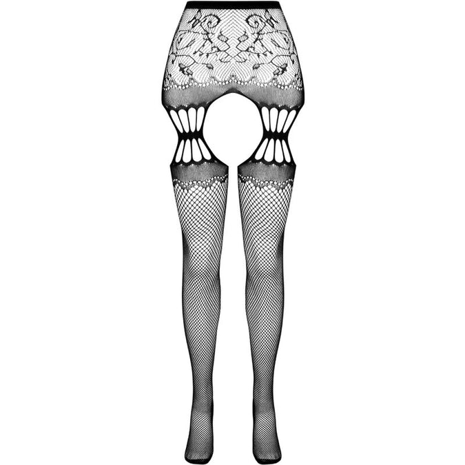 PASSION - S027 ZWARTE PANTY MET JARRETELBAND ONE SIZE