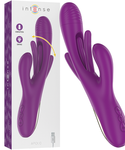 INTENSE - APOLO RECHARGEABLE MULTIFUNCTION VIBRATOR 7 VIBRATIONS WITH SWINGING MOTION PURPLE INTENSE - APOLO RECHARGEABLE MULTIFUNCTION VIBRATOR 7 VIBRATIONS WITH SWINGING MOTION PURPLE